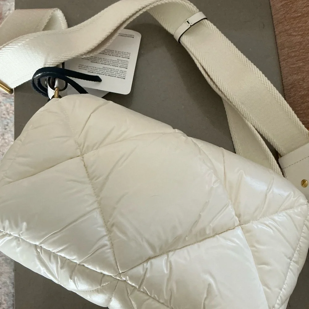 NWT Moncler Puffer Crossbody in Ivory - Picture 2 of 3